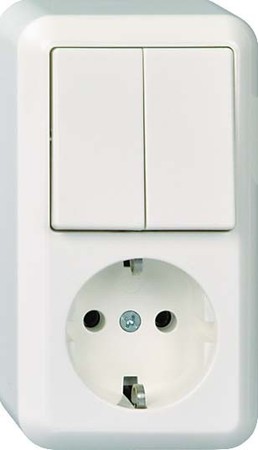 Combination switch/wall socket outlet Series switch 1 388504