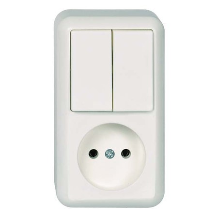 Combination switch/wall socket outlet Series switch 1 399504