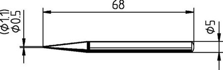 Soldering tip 1.1 mm Pencil point Straight 0032BD/SB