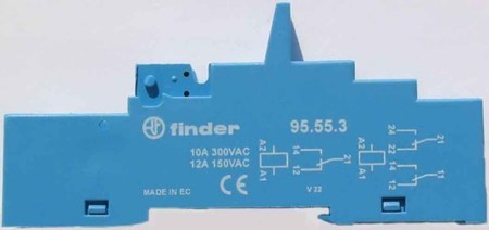 Relay socket PCB connection DIN rail (top hat rail) 35 mm 95553