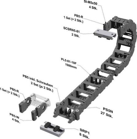 Cable guide chain 81 mm 34 mm 6125081100
