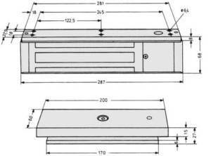 Permanent magnet for door locking mechanism 24 V 828-------44F90