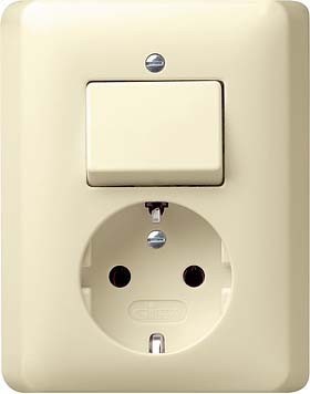 Combination switch/wall socket outlet Two-way switch 1 017601