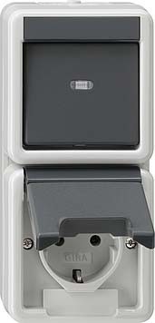 Combination switch/wall socket outlet Two-way switch 1 017630