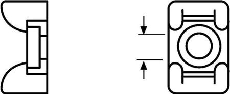 Mounting base and -element for cable ties 25 mm 12 mm 151-24819