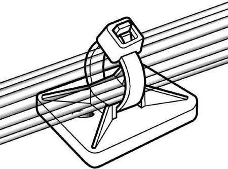 Mounting base and -element for cable ties 19 mm 19 mm 151-28349