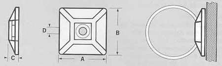 Mounting base and -element for cable ties 29 mm 29 mm 151-28459