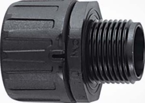 Screw connection for corrugated plastic hose  166-21026
