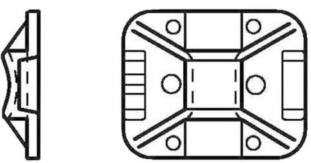 Mounting base and -element for cable ties 32 mm 25 mm 151-11810