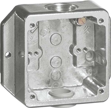 Surface mounted housing for flush mounted switching device  0090