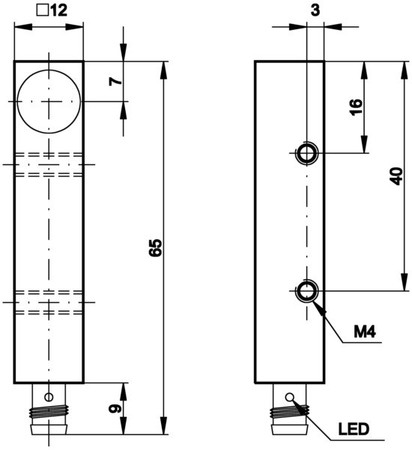 Inductive proximity switch 12 mm 65 mm 12 mm IB130170