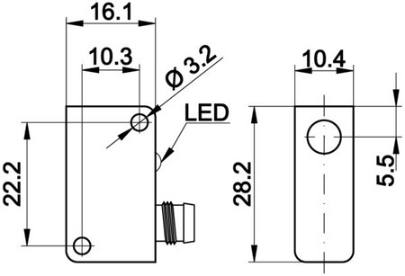 Inductive proximity switch 10.5 mm 28 mm 16 mm IB160170