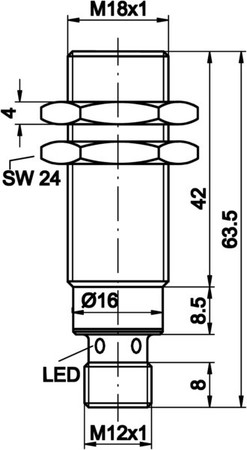 Inductive proximity switch 63.5 mm IC180126