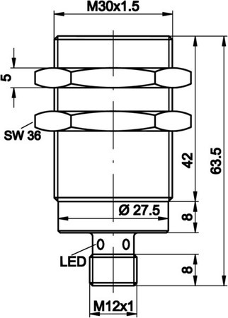 Inductive proximity switch 63 mm IC300126