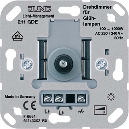 Dimmer Basic element Turn/push button 211GDE