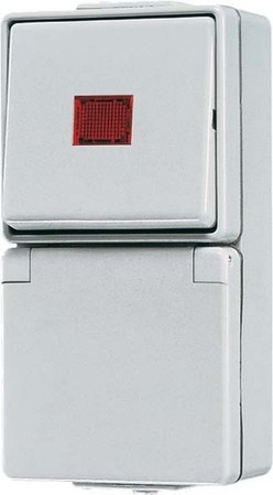 Combination switch/wall socket outlet Two-way switch 1 676KOW