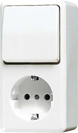 Combination switch/wall socket outlet Two-way switch 1 676AWW