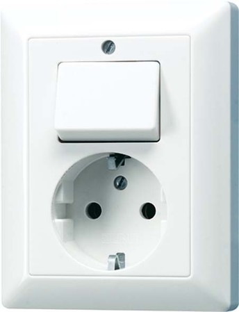 Combination switch/wall socket outlet Two-way switch 1 AS5576U