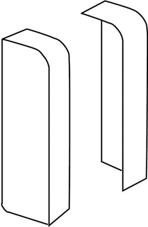 End piece for skirting duct 50 mm 17 mm Left SFE50L.6