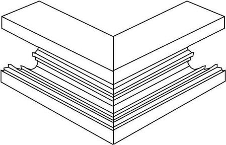 Outer corner for wall duct 133 mm 66 mm 1 BA1308.3