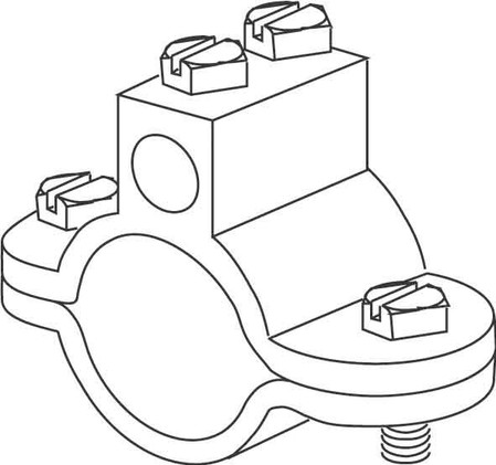 Earthing pipe clamp 48 mm 1 1/2 inch Malleable cast iron 36/11/2