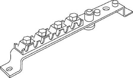 Equipotential bonding bar Surface mounting fix Only clamp 308/2