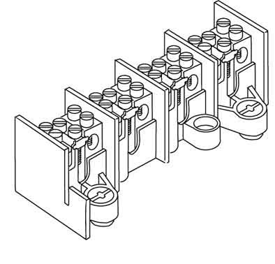 Rail terminal bar 1 Screw 2645/1