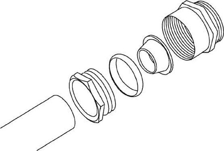 Screw connection for protective plastic hose  330/21