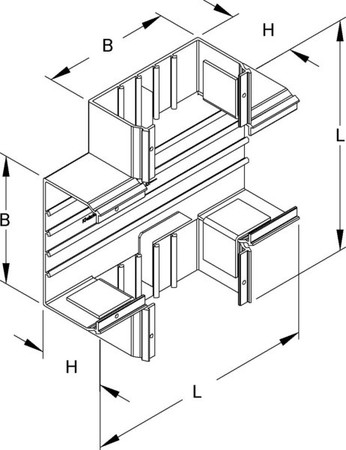 Cross piece for installation duct 80 mm 190 mm GKU80190.1