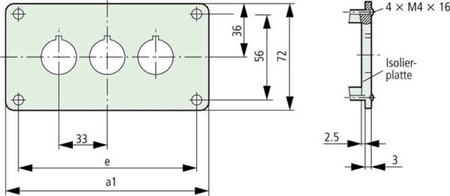 Built-in panel for control circuit devices 171 mm 72 mm 216545