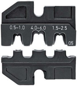 Insert for crimp tool cable lugs, cable end sleeves, screen conn