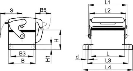 Housing for industrial connectors Rectangular 10004000