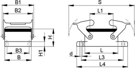 Housing for industrial connectors Rectangular 10102000