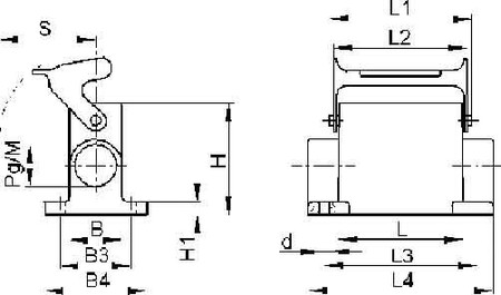 Housing for industrial connectors Rectangular 10448000