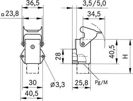 Housing for industrial connectors Rectangular 10424000