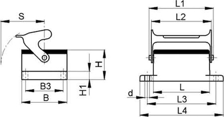 Housing for industrial connectors Rectangular 10032900