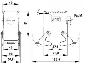 Housing for industrial connectors  79107400