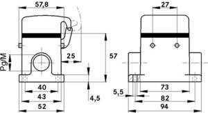 Housing for industrial connectors  19036000