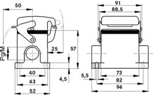 Housing for industrial connectors  19038900