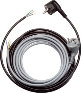 Power cord Earthed plug, angled Cable end sleeve 3 70261150