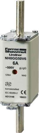 Low Voltage HRC fuse NH0 6 A 500 V 1B023.000000