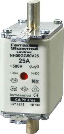 Low Voltage HRC fuse NH0 63 A 500 V 1B755.000000