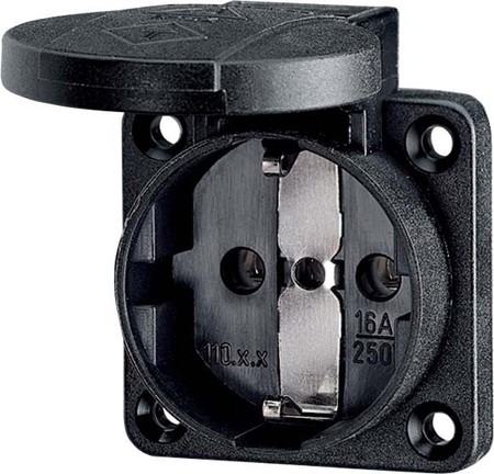 Equipment mounted socket outlet (SCHUKO) Plastic 11012