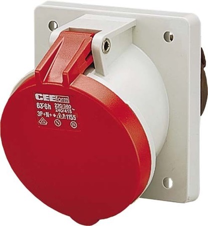 Panel-mounted CEE socket outlet 63 A 5 1155P