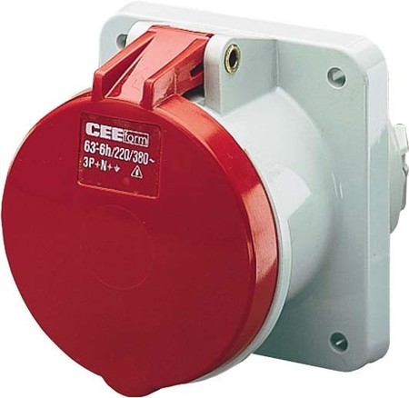 Panel-mounted CEE socket outlet 63 A 5 1252P