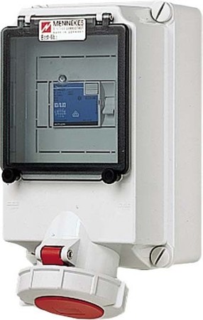 CEE socket outlet, disconnectable, with fuse 63 A 4 7169