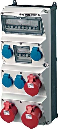 CEE socket outlet combination 2x16A5p400V 1x32A5p400V 940012
