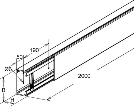 Installation duct 40 mm 60 mm LFG 40.060