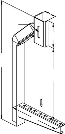 Ceiling bracket for cable support system 310 mm 472.5 mm ZKU 300