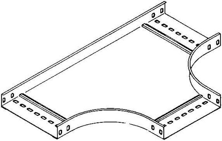 Tee for cable tray 35 mm 250 mm T-piece horizontal RTS 35.250